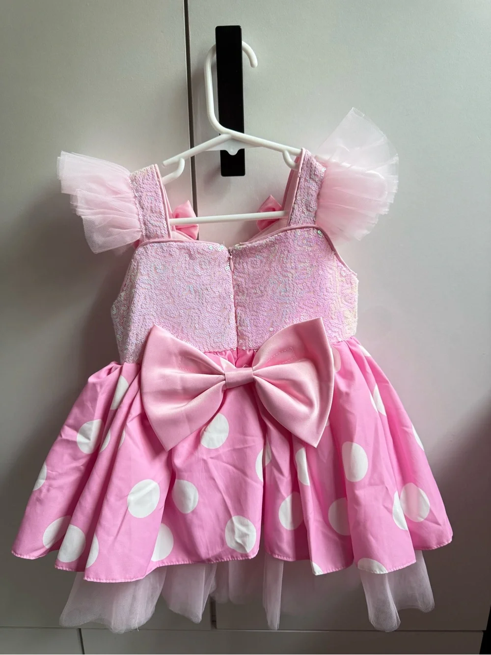 Pink Polka Dot Tulle Bow Dress (Minnie Mouse Costume)
